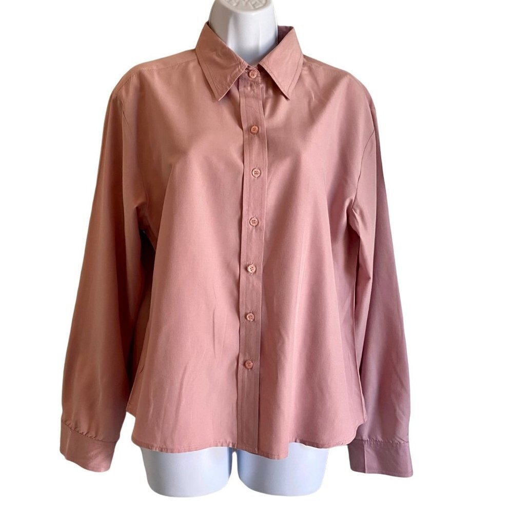 Uniti Casuals Pink Long Sleeve Button Down Top XL